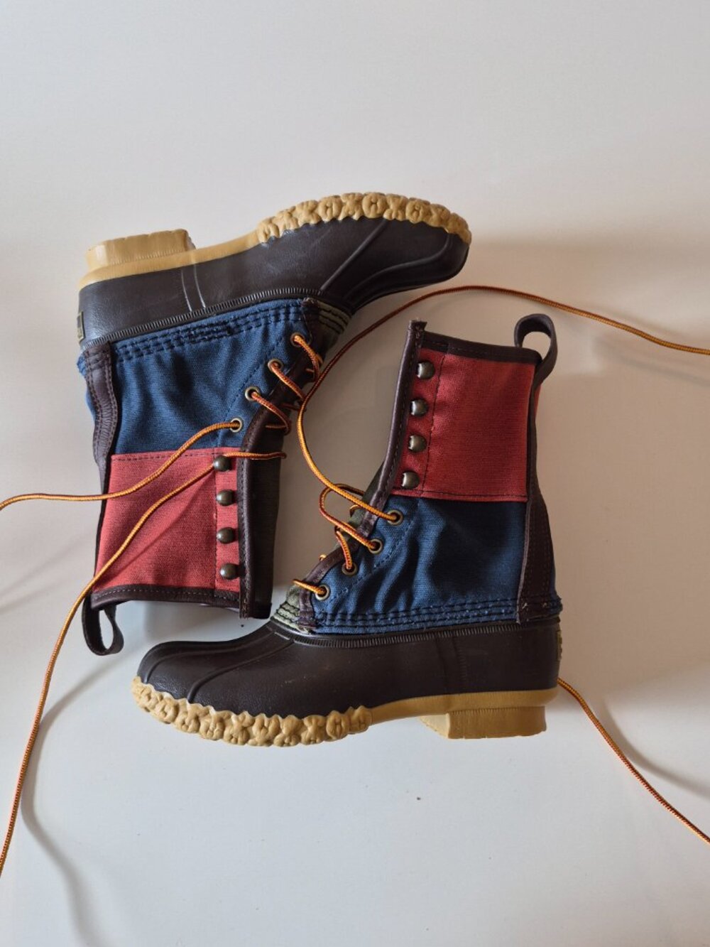L.L.Bean Signature Women’s 6M Colorblock Canvas Bean Boots Duck Boots Made USA